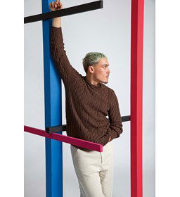 Herentrui met verschillende kabelpatronen gemaakt van Lang Yarns Norma - Norma Color