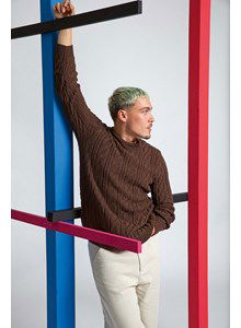 Herentrui met verschillende kabelpatronen