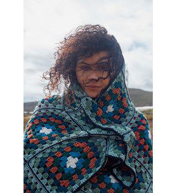 Plaid met vierkanten gemaakt van Lang yarns Poseidon