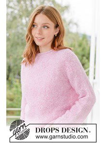 Top-down gebreide trui met raglan en rolhals