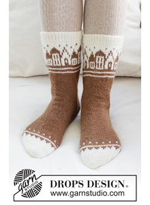 kerstsokken met Noors huisjespatroon
