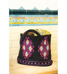 Tas met handvaten gemaakt van Lang Yarns Handarbeitgarn