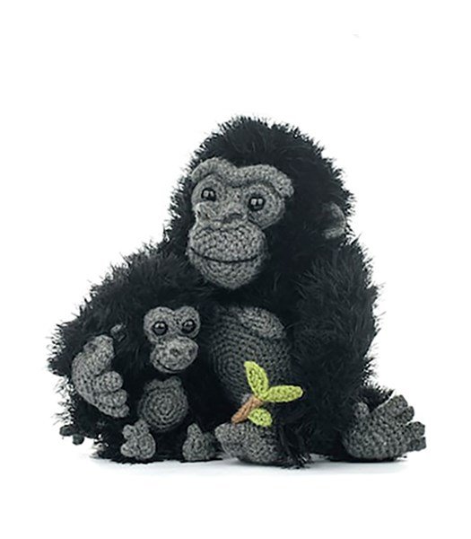 Haakpatroon Knuffel gorilla met jong