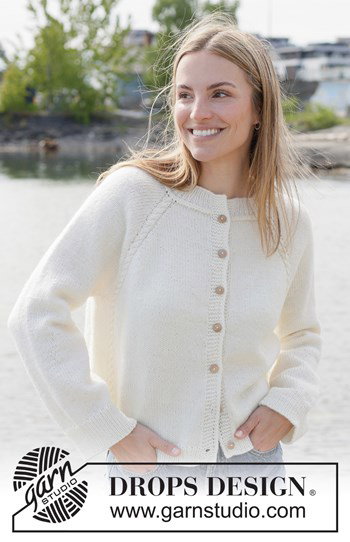 damesvest met kabels en raglan