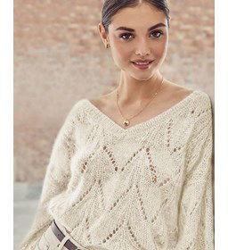 Damestrui in kantpatroon gemaakt van Phildar Phil Mohair Soie Lurex