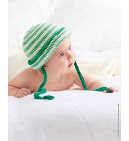 Zonnehoedje voor baby gemaakt van Lana Grossa Soft Cotton