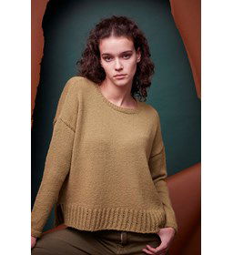 Damestrui met brede boorden gemaakt van Lang Yarns Baby alpaca