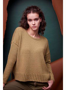 Breipatroon damestrui met brede boorden gemaakt van Lang Yarns Baby alpaca