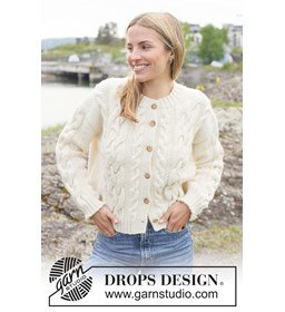 oversized vest met kabels en punnikrand gemaakt van Breinaalden zonder knop