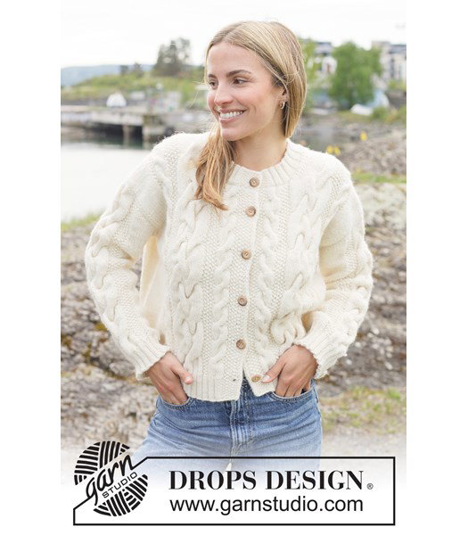 Breipatroon oversized vest met kabels en punnikrand