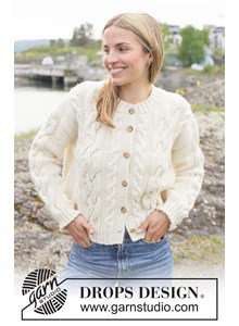 oversized vest met kabels en punnikrand