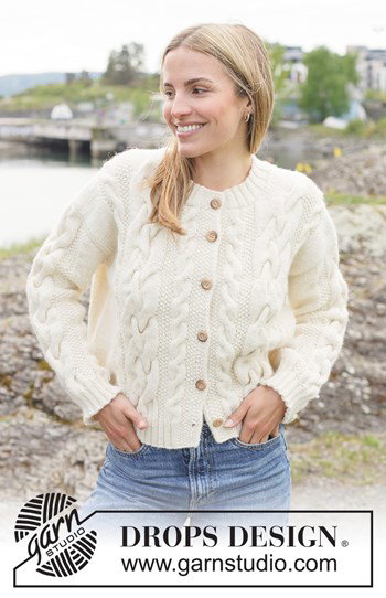 oversized vest met kabels en punnikrand