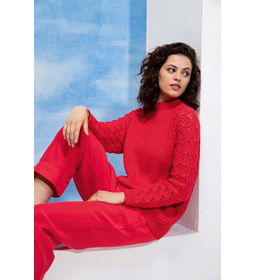 Damestrui met opstaand halsboordje