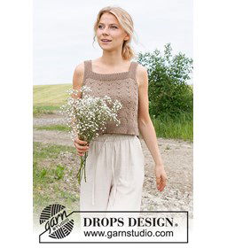 Damestop Midsummer's Day met reliëfpatroon gemaakt van Drops Cotton Light