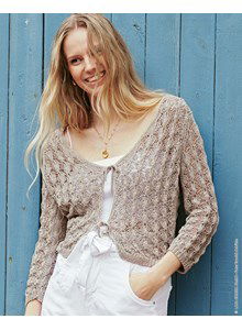 Damesvest met wijde V-hals en koorsluiting