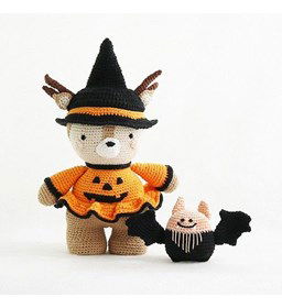 Halloweenset gemaakt van knopen