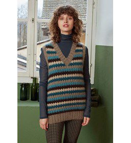 Damesspencer met V-hals gemaakt van Lang Yarns Mohair Luxe