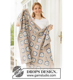 Granny squares Deken gemaakt van Drops Air