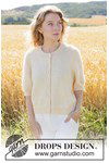 Breipatroon damesvest met kabels in merino en mohair van andere kant