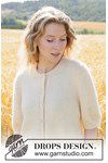 Breipatroon damesvest met kabels in merino en mohair van andere kant