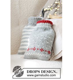 kruikenzakken Christmas Sparkle Hot Bottle Cover gemaakt van Drops Snow - Eskimo