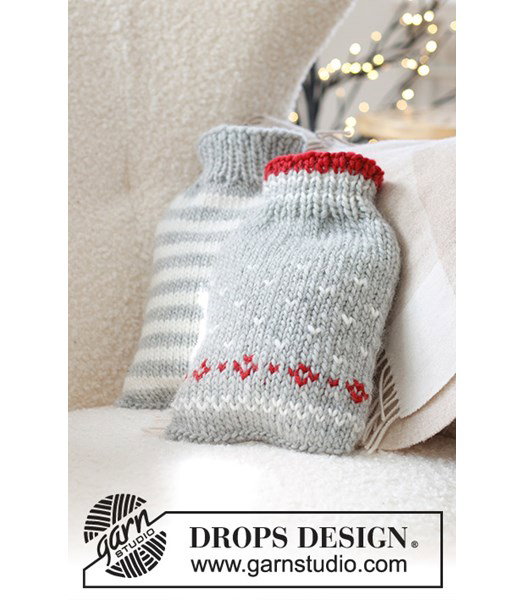 Breipatroon kruikenzakken Christmas Sparkle Hot Bottle Cover