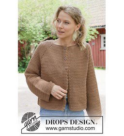 Caramel apple Cardigan gemaakt van Drops Daisy