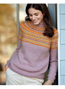 Damestrui met in Noorspatroon gebreide ronde pas