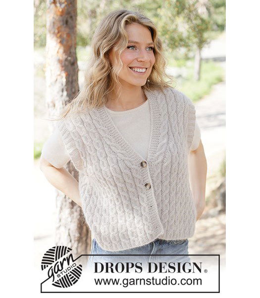 Breipatroon Soft Braid Vest met Knopen