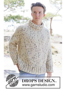 Warme wollen heren trui met col en raglanmouwen