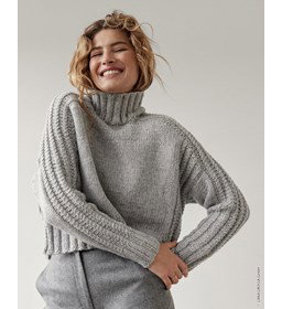 Damestrui met opstaande halsboord gemaakt van Lana Grossa Alta Moda Cashmere 16