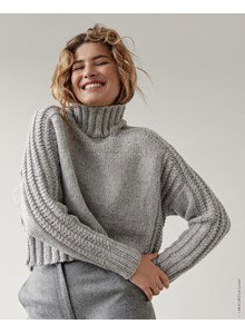 Breipatroon damestrui met opstaande halsboord gemaakt van Lana Grossa Alta Moda Cashmere 16