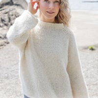 Zachte alpaca trui met raglan en ballonmouwen