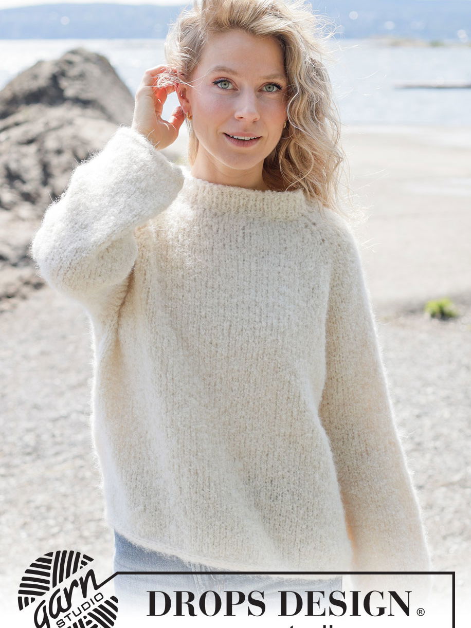 Zachte alpaca trui met raglan en ballonmouwen