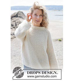 Zachte alpaca trui met raglan en ballonmouwen gemaakt van Breinaalden zonder knop