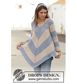 Dames poncho gemaakt van Breinaalden zonder knop