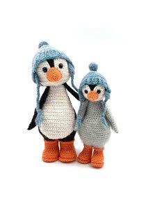 Pinguins Jippe en Jeppi moeder en kind