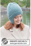 Breipatroon Warme gebreide muts met oorflappen van DROPS Snow van andere kant