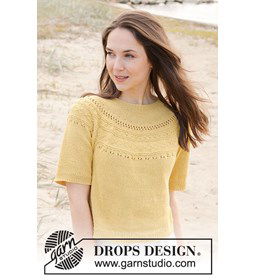 Damestrui met korte mouwen gemaakt van Drops Safran
