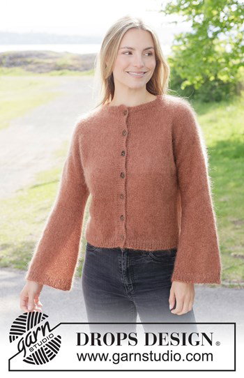 damesvest met raglan en klokmouwen
