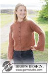 Breipatroon damesvest met raglan en klokmouwen van andere kant