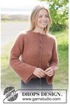 Breipatroon damesvest met raglan en klokmouwen van andere kant