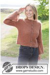 Breipatroon damesvest met raglan en klokmouwen van andere kant