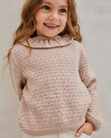 Meisjes trui met gerimpeld kraagje