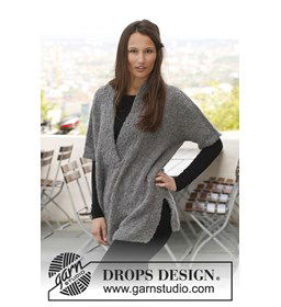 Trui met sjaalkraag gemaakt van DROPS Alpaca Boucle