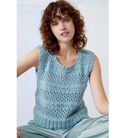 Mouwloos damestopje gemaakt van Lang Yarns Amira