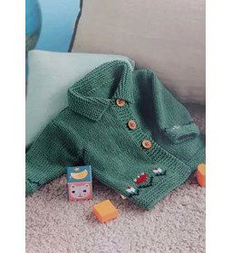 Babyvest met tulppatroon gemaakt van Lang Yarns Merino plus