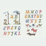 Borduurpatroon Honden met letters