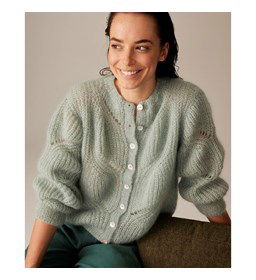 Damesvest gemaakt van Phildar Phil Mohair Soie Lurex