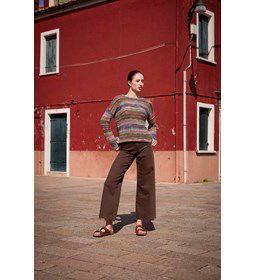 meerkleurige damestrui Day in fantasiepatroon gemaakt van Breinaalden